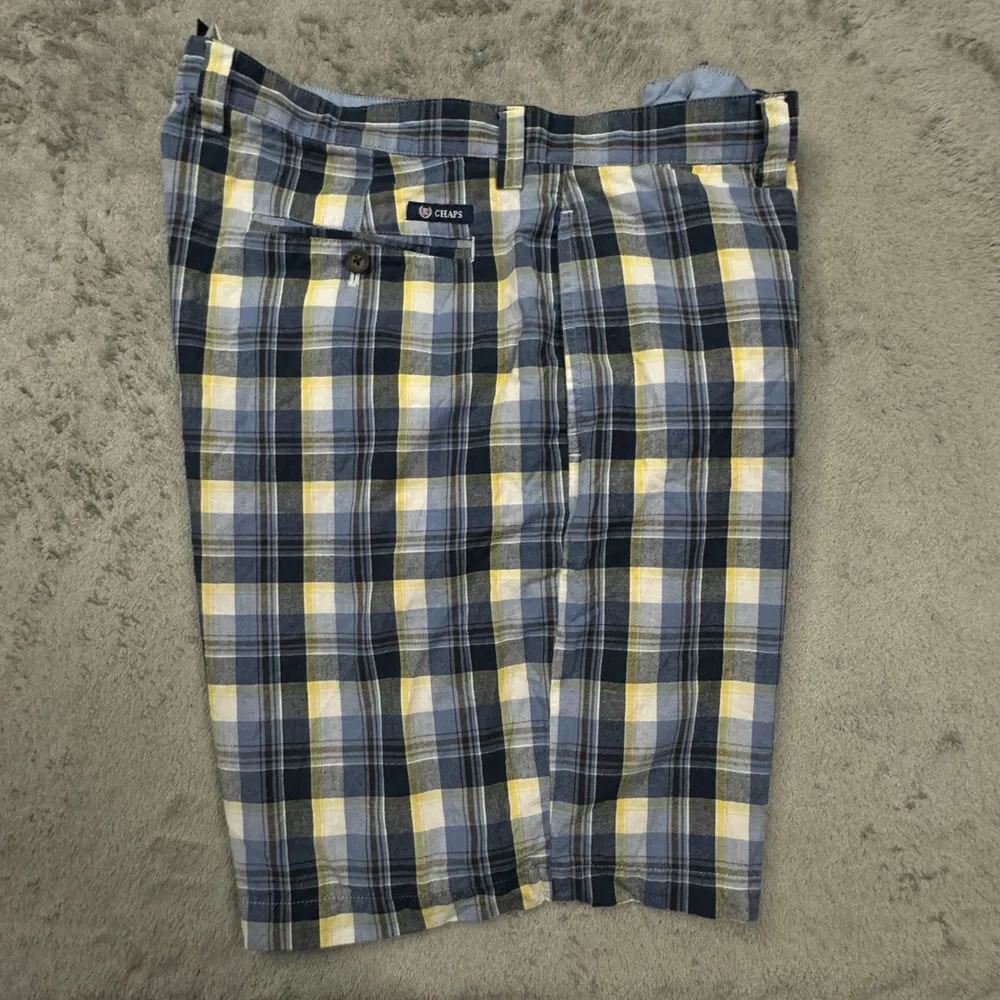 Vintage‎ Chaps Ralph Lauren Shorts Men's Size 40 Plaid Flat Front